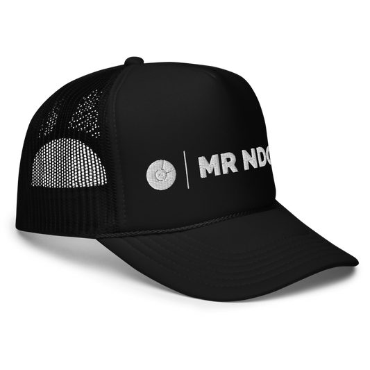 White on Black TRUCKER CAP